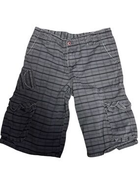 Boys Greendog shorts plaid gray size 16